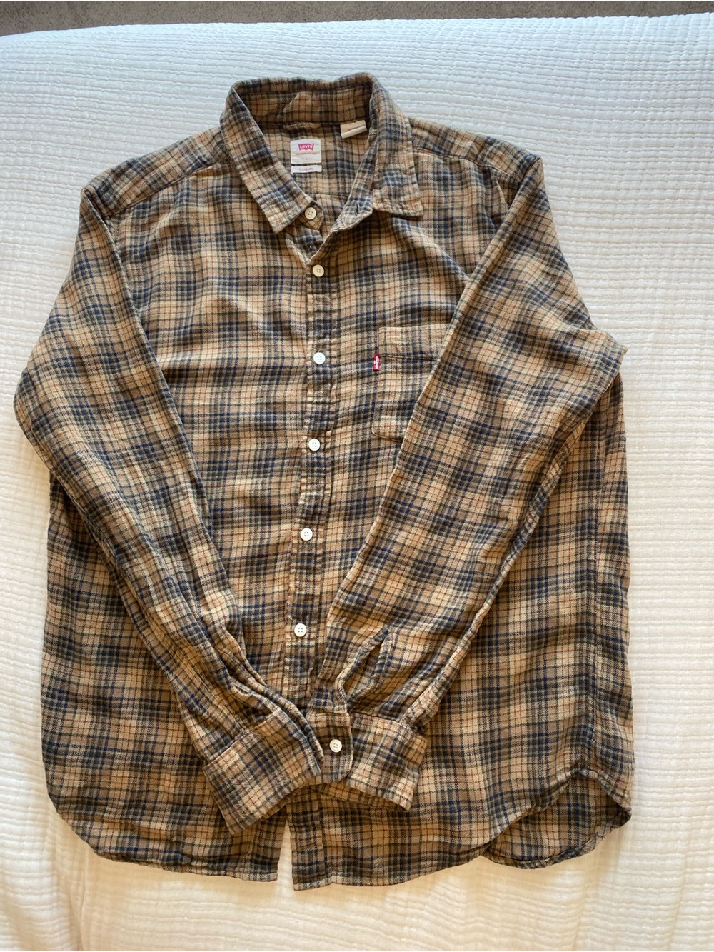 Levi’s Men’s Plaid Flannel Shirt L 100% Cotton Button Up